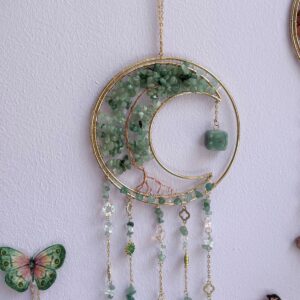 Green Aventurine Moon Sun Catcher - Large