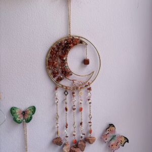 Red Jasper Moon Sun Catcher - Large