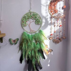 Green Aventurine Tree of Life Dream Catcher