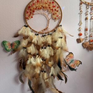 Carnelian & Clear Quartz Tree of Life Dream Catcher